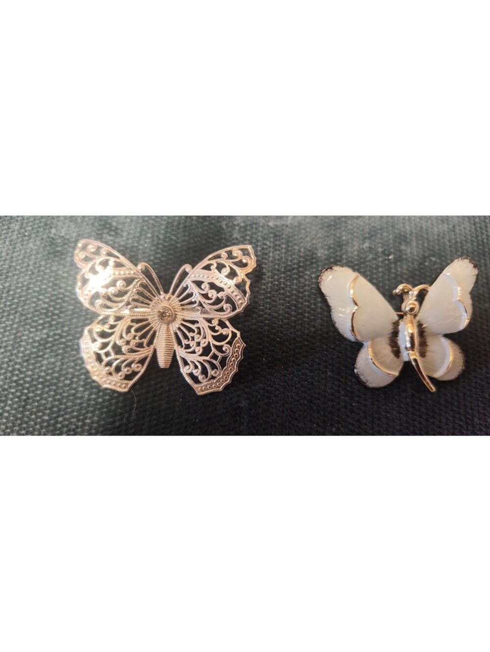 Vintage Coro Craft Celebrity NY Signed Butterfly Brooch Lot 2 Filigree Enamel